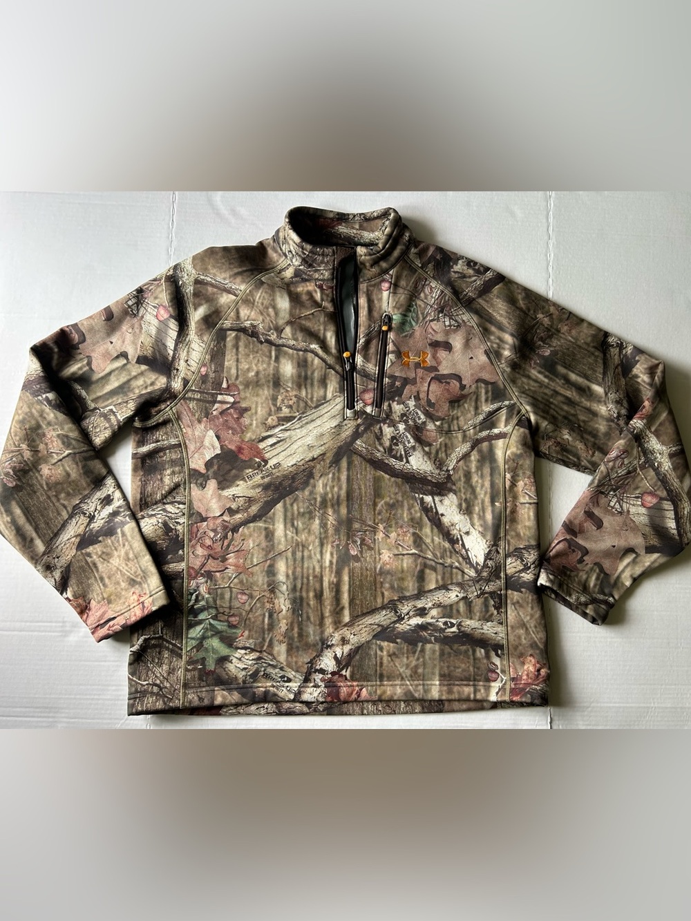 Under Armour Mossy Oak Break Up Infinity Camo Fleece-Lined Quarter-Zip Jacket L